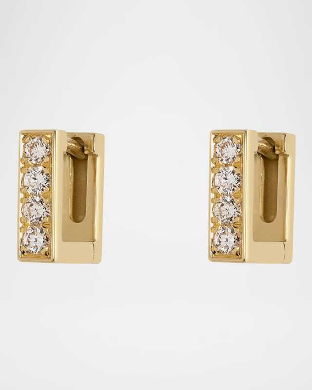 18K Mosaic Diamond Hoop Earrings